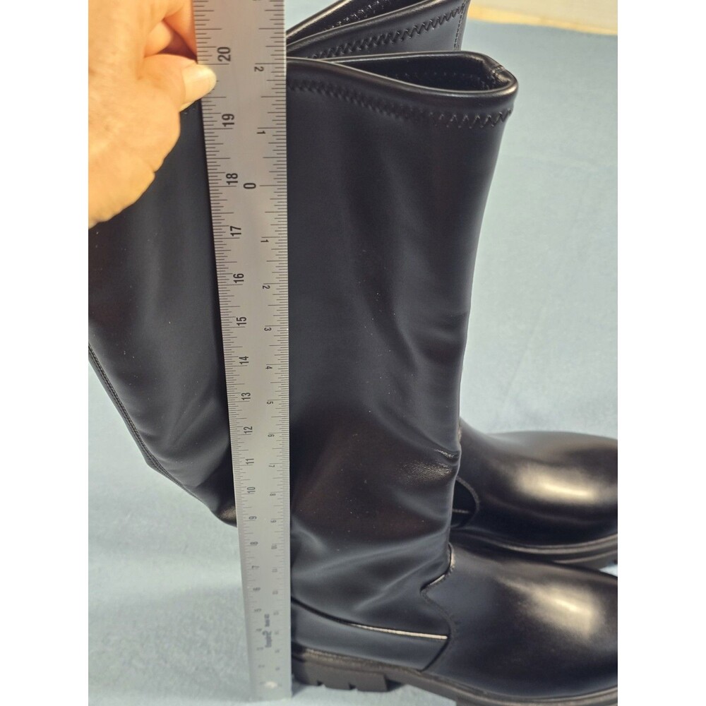 NEW Women's Black So & Yong Tall Stretch Boots With Lug Sole 8.5 - Picture 3 of 16